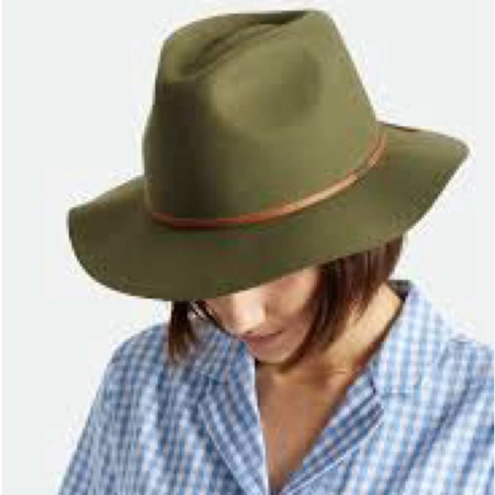 Brixton Wesley Fedora Hat Miltary Green